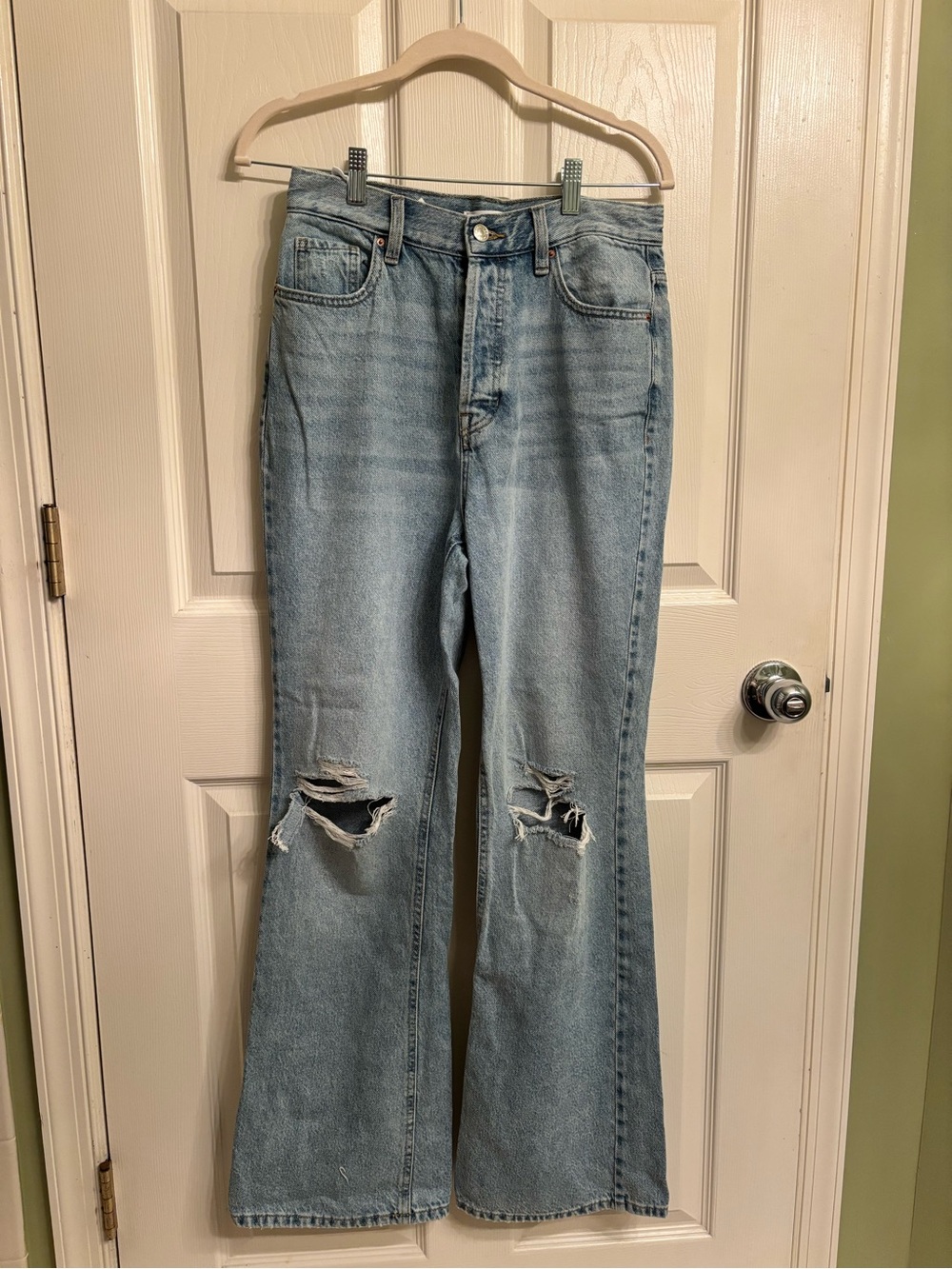 PacSun Light Blue Ripped Flare Jeans
